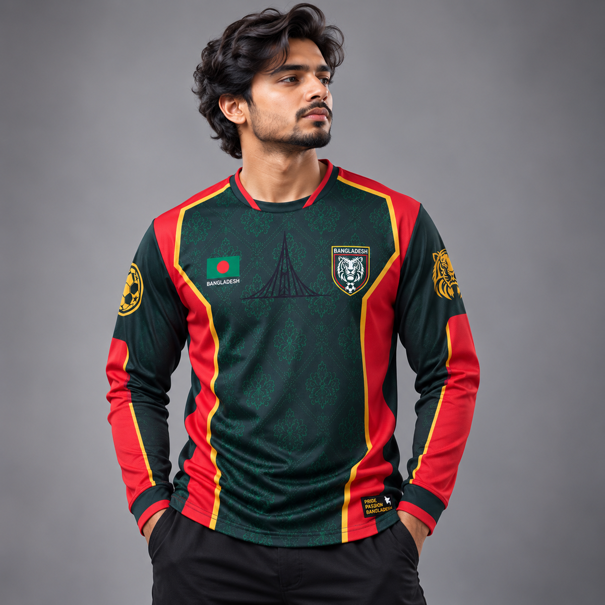 Bangladesh Emerald & Crimson Edition Full Sleeve Football Jersey